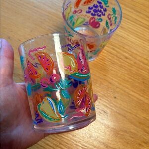 Vintage Leahy Designs Set of 2 Colourful 90s Patio Cups